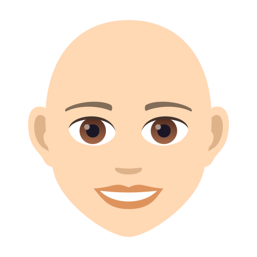 Woman: Bald: Light Skin Tone on JoyPixels