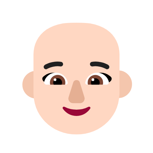 Woman: Bald: Light Skin Tone on Microsoft Fluent