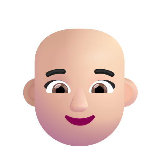 Woman: Bald: Light Skin Tone on Microsoft 3D