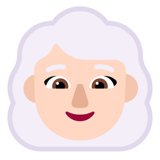 Woman: White Hair: Light Skin Tone on Microsoft Fluent