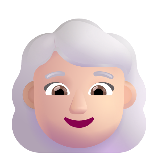 Woman: White Hair: Light Skin Tone on Microsoft 3D