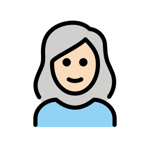 Woman: White Hair: Light Skin Tone on OpenMoji