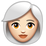 Woman: White Hair: Light Skin Tone on WhatsApp