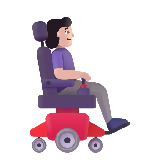 Woman In Motorized Wheelchair Facing Right: Light Skin Tone on Microsoft 3D