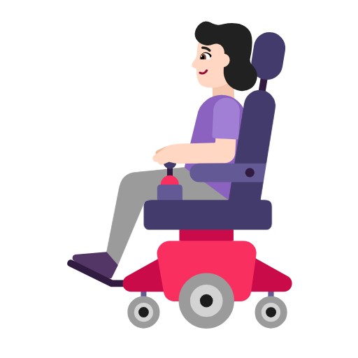 Woman In Motorized Wheelchair: Light Skin Tone on Microsoft Fluent