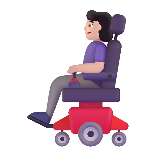 Woman In Motorized Wheelchair: Light Skin Tone on Microsoft 3D