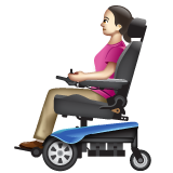 Woman In Motorized Wheelchair: Light Skin Tone on WhatsApp