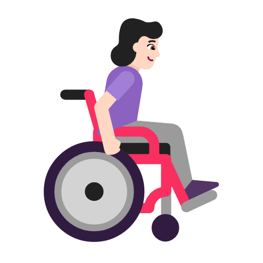 Woman In Manual Wheelchair Facing Right: Light Skin Tone on Microsoft Fluent