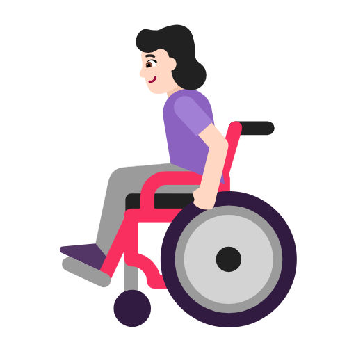 Woman In Manual Wheelchair: Light Skin Tone on Microsoft Fluent