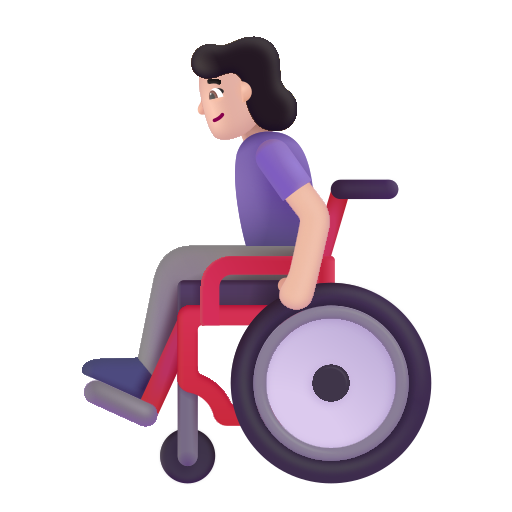 Woman In Manual Wheelchair: Light Skin Tone on Microsoft 3D