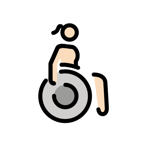 Woman In Manual Wheelchair: Light Skin Tone on OpenMoji