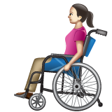Woman In Manual Wheelchair: Light Skin Tone on WhatsApp
