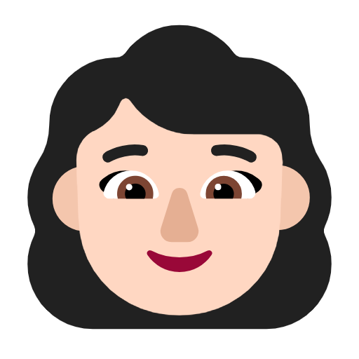 Woman: Light Skin Tone on Microsoft Fluent
