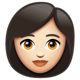 Woman: Light Skin Tone on WhatsApp