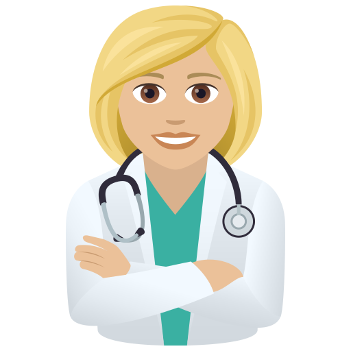 Woman Health Worker: Medium-Light Skin Tone on JoyPixels