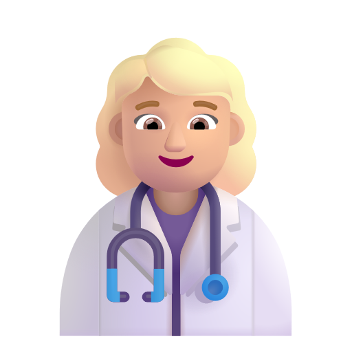 Woman Health Worker: Medium-Light Skin Tone on Microsoft 3D