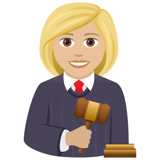 Woman Judge: Medium-Light Skin Tone on JoyPixels