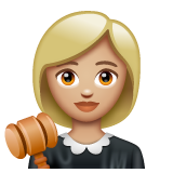 Woman Judge: Medium-Light Skin Tone on WhatsApp