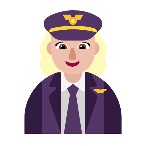 Woman Pilot: Medium-Light Skin Tone on Microsoft Fluent
