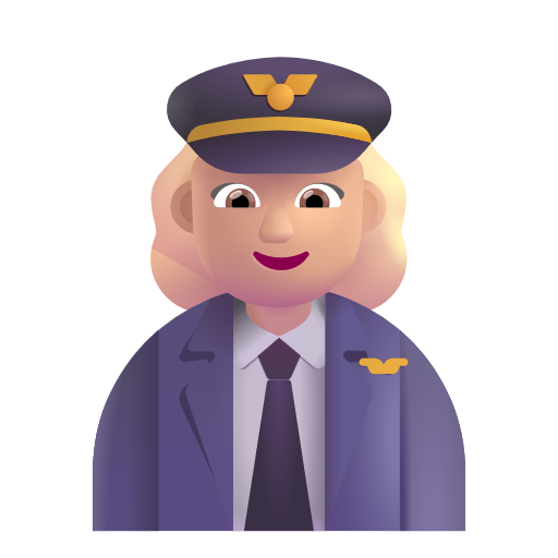 Woman Pilot: Medium-Light Skin Tone on Microsoft 3D