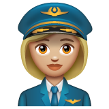 Woman Pilot: Medium-Light Skin Tone on WhatsApp