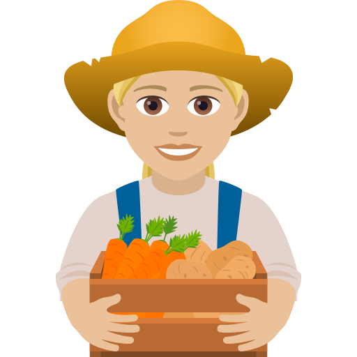 Woman Farmer: Medium-Light Skin Tone on JoyPixels