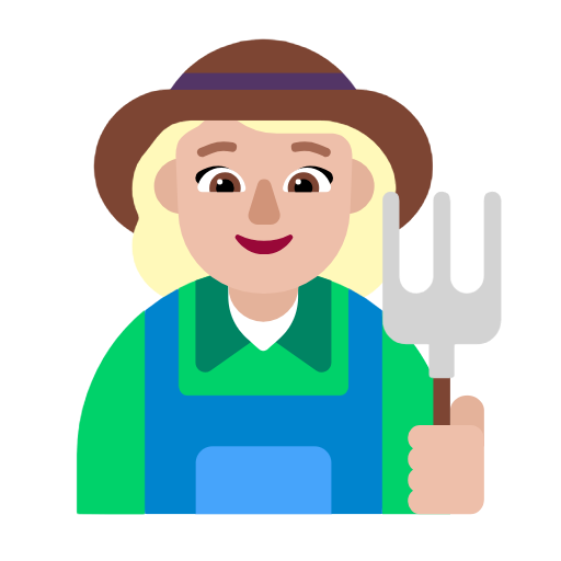 Woman Farmer: Medium-Light Skin Tone on Microsoft Fluent
