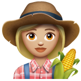 Woman Farmer: Medium-Light Skin Tone on WhatsApp