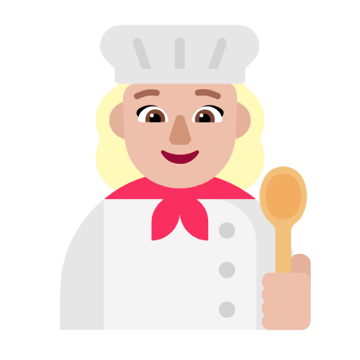 Woman Cook: Medium-Light Skin Tone on Microsoft Fluent