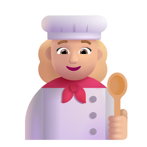 Woman Cook: Medium-Light Skin Tone on Microsoft 3D