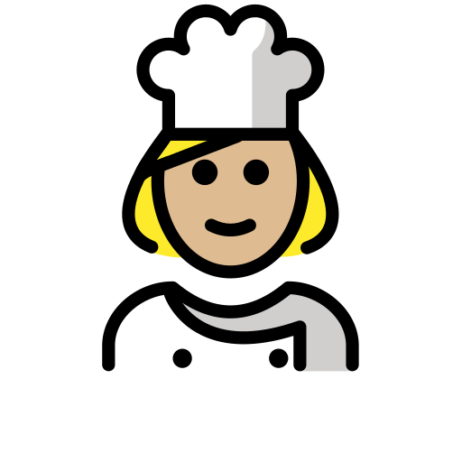 Woman Cook: Medium-Light Skin Tone on OpenMoji
