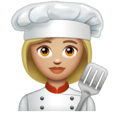 Woman Cook: Medium-Light Skin Tone on WhatsApp