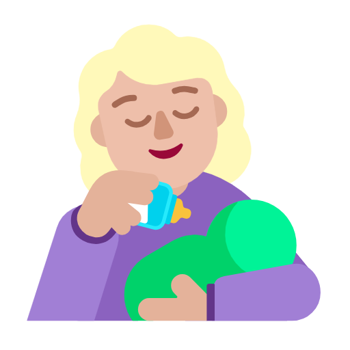 Woman Feeding Baby: Medium-Light Skin Tone on Microsoft Fluent