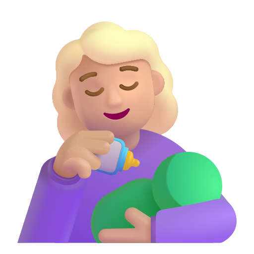 Woman Feeding Baby: Medium-Light Skin Tone on Microsoft 3D