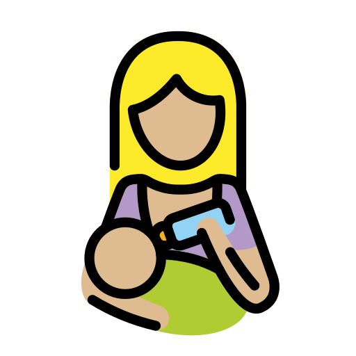 Woman Feeding Baby: Medium-Light Skin Tone on OpenMoji