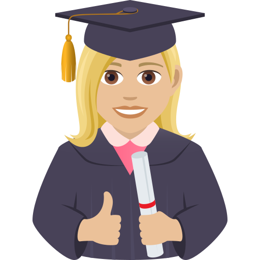 Woman Student: Medium-Light Skin Tone on JoyPixels