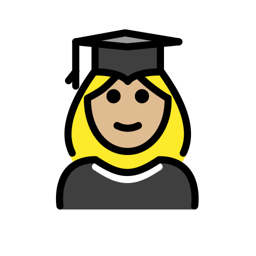 Woman Student: Medium-Light Skin Tone on OpenMoji