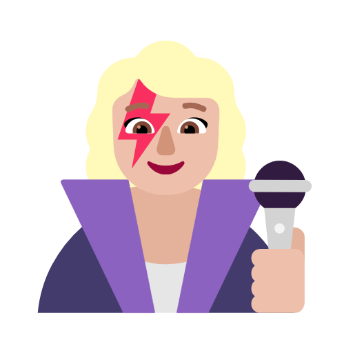 Woman Singer: Medium-Light Skin Tone on Microsoft Fluent