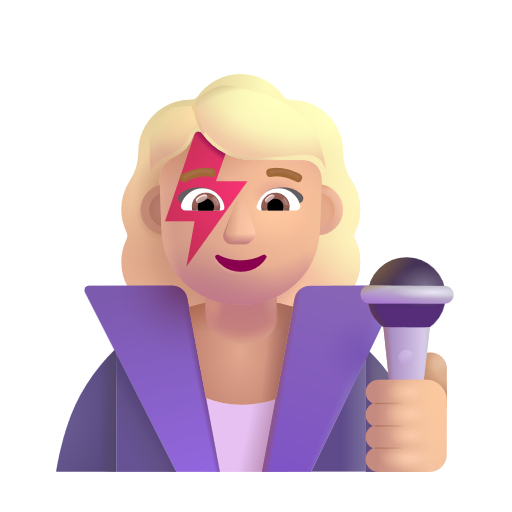 Woman Singer: Medium-Light Skin Tone on Microsoft 3D