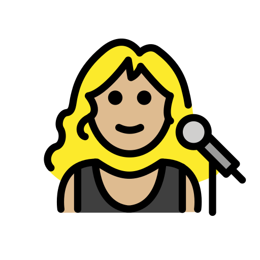 Woman Singer: Medium-Light Skin Tone on OpenMoji