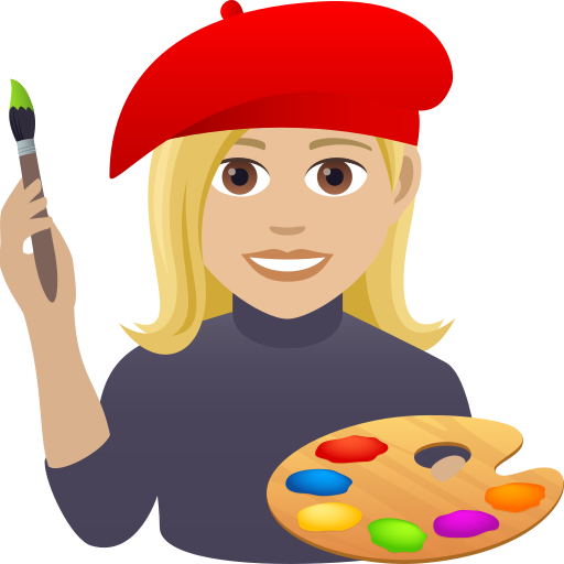 Woman Artist: Medium-Light Skin Tone on JoyPixels