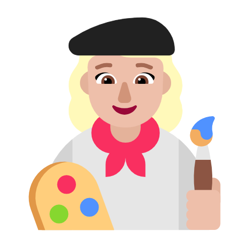 Woman Artist: Medium-Light Skin Tone on Microsoft Fluent