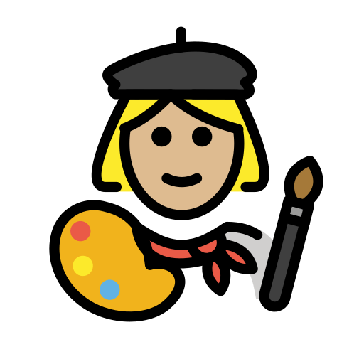 Woman Artist: Medium-Light Skin Tone on OpenMoji