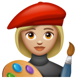 Woman Artist: Medium-Light Skin Tone on WhatsApp