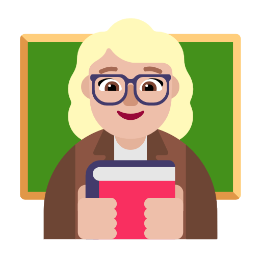 Woman Teacher: Medium-Light Skin Tone on Microsoft Fluent