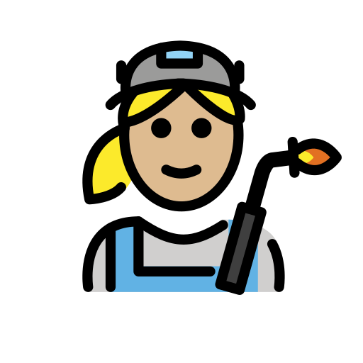 Woman Factory Worker: Medium-Light Skin Tone on OpenMoji