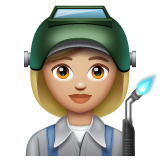 Woman Factory Worker: Medium-Light Skin Tone on WhatsApp