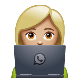Woman Technologist: Medium-Light Skin Tone on WhatsApp