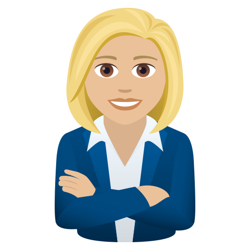 Woman Office Worker: Medium-Light Skin Tone on JoyPixels