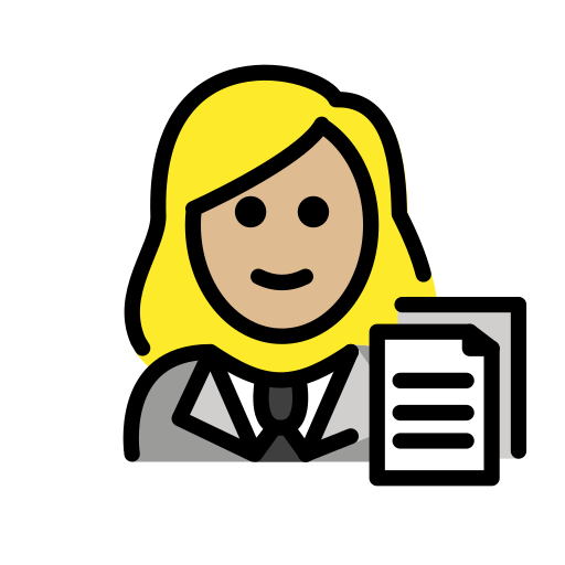 Woman Office Worker: Medium-Light Skin Tone on OpenMoji